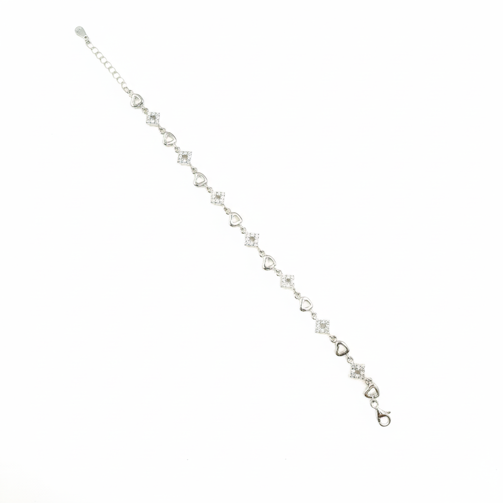 Sterling Silver Blossom Chain Bracelet