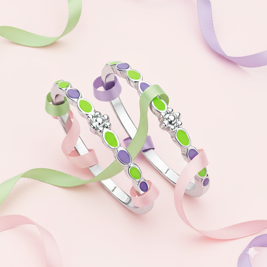 Aura Bloom Silver Toe Rings