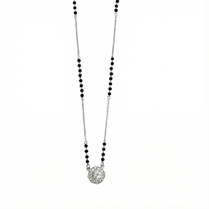 Radiant Cluster Silver Mangalsutra Pendant