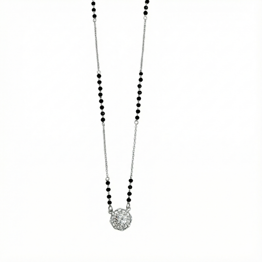 Radiant Cluster Silver Mangalsutra Pendant