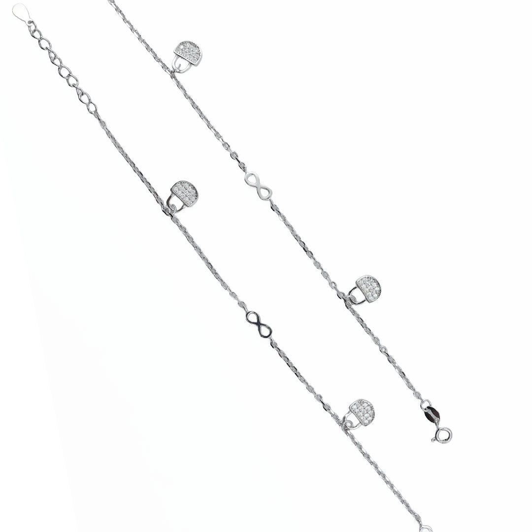 Disc Charm Sterling Silver Anklet