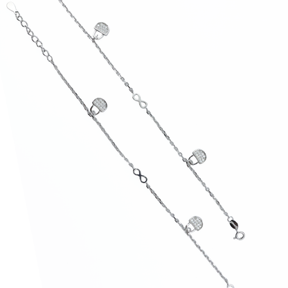 Disc Charm Sterling Silver Anklet