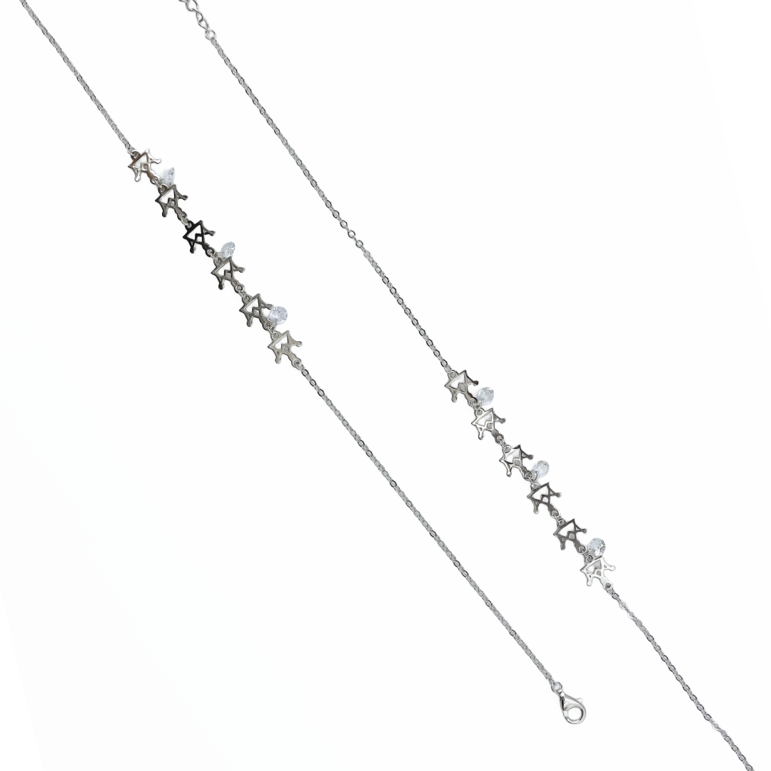 Floral Motif Sterling Silver Anklet