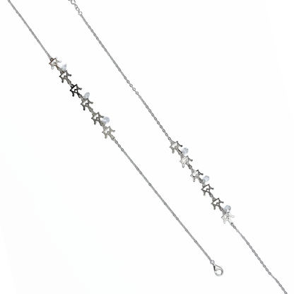 Floral Motif Sterling Silver Anklet