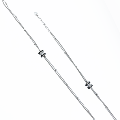 Twin Charm Sterling Silver Anklet