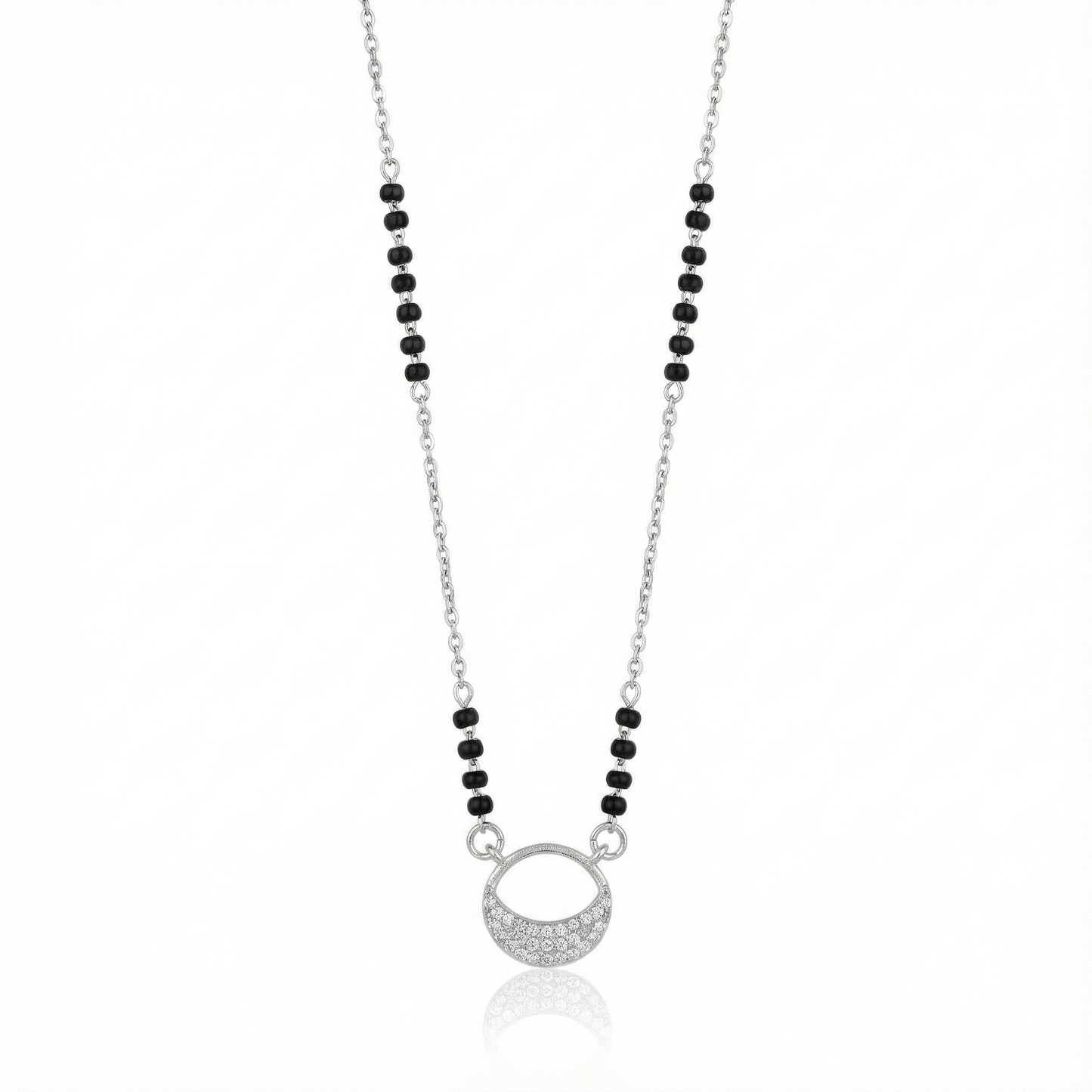 Crescent Aura Diamond Mangalsutra Necklace
