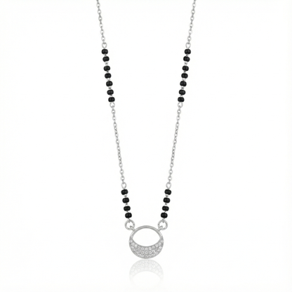 Crescent Aura Diamond Mangalsutra Necklace