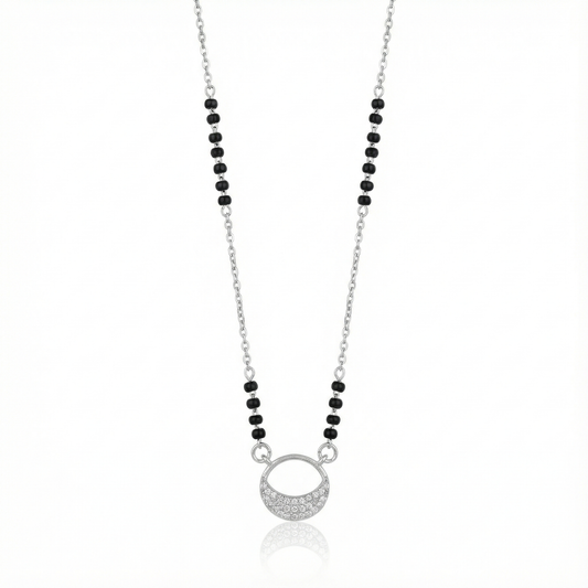 Crescent Aura Diamond Mangalsutra Necklace