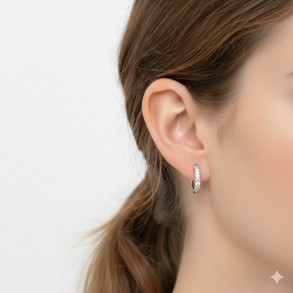 Classic Diamond Pavé Hoop Earrings