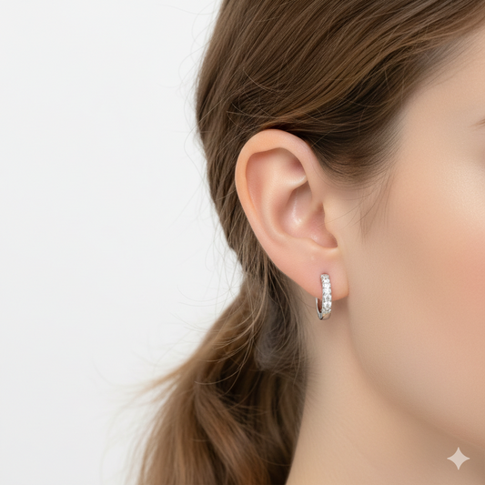 Classic Diamond Pavé Hoop Earrings