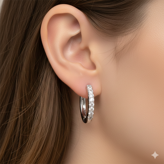 Slim Radiance Pavé Hoop Earrings