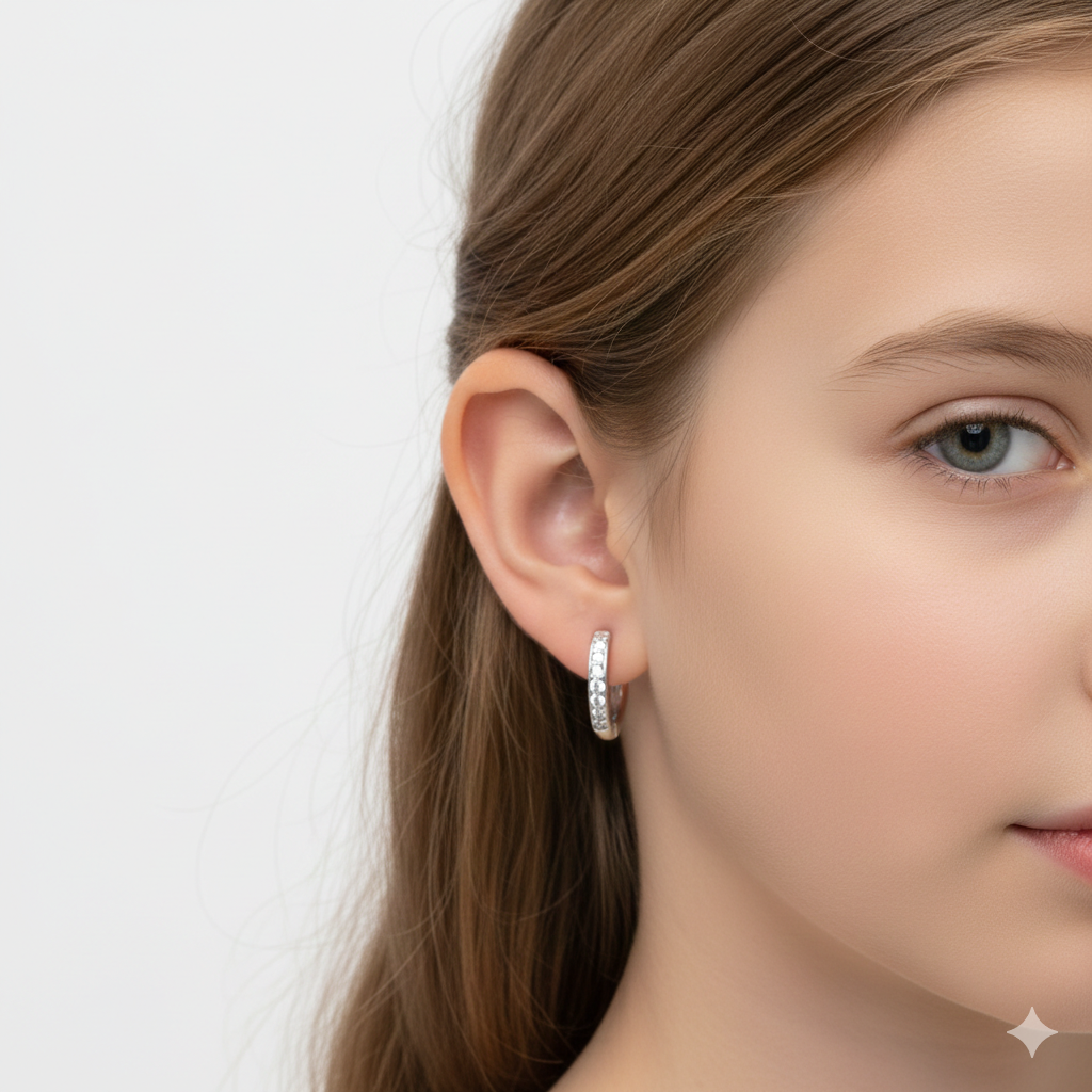 Dual Line Pavé Hoop Earrings