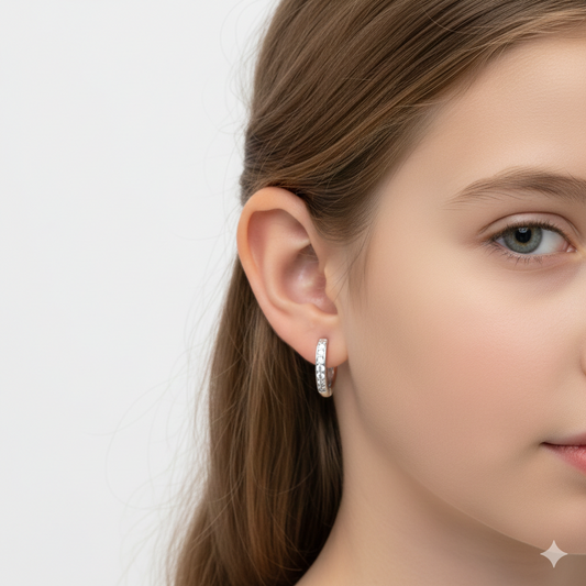 Dual Line Pavé Hoop Earrings