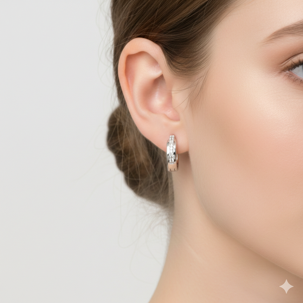 Crystal Line Hoop Earrings