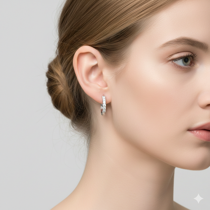 Lustre Line Hoop Earrings