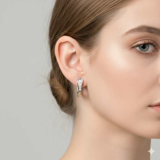 Lunara Pavé Glow Hoop Earrings