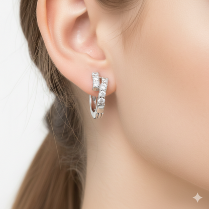 Twisted Pavé Hoop Earrings