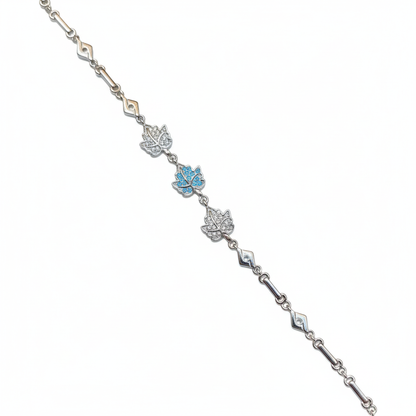 Azure Lotus Path Silver Bracelet