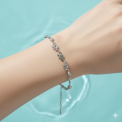 Verdant Vine Silver Bracelet