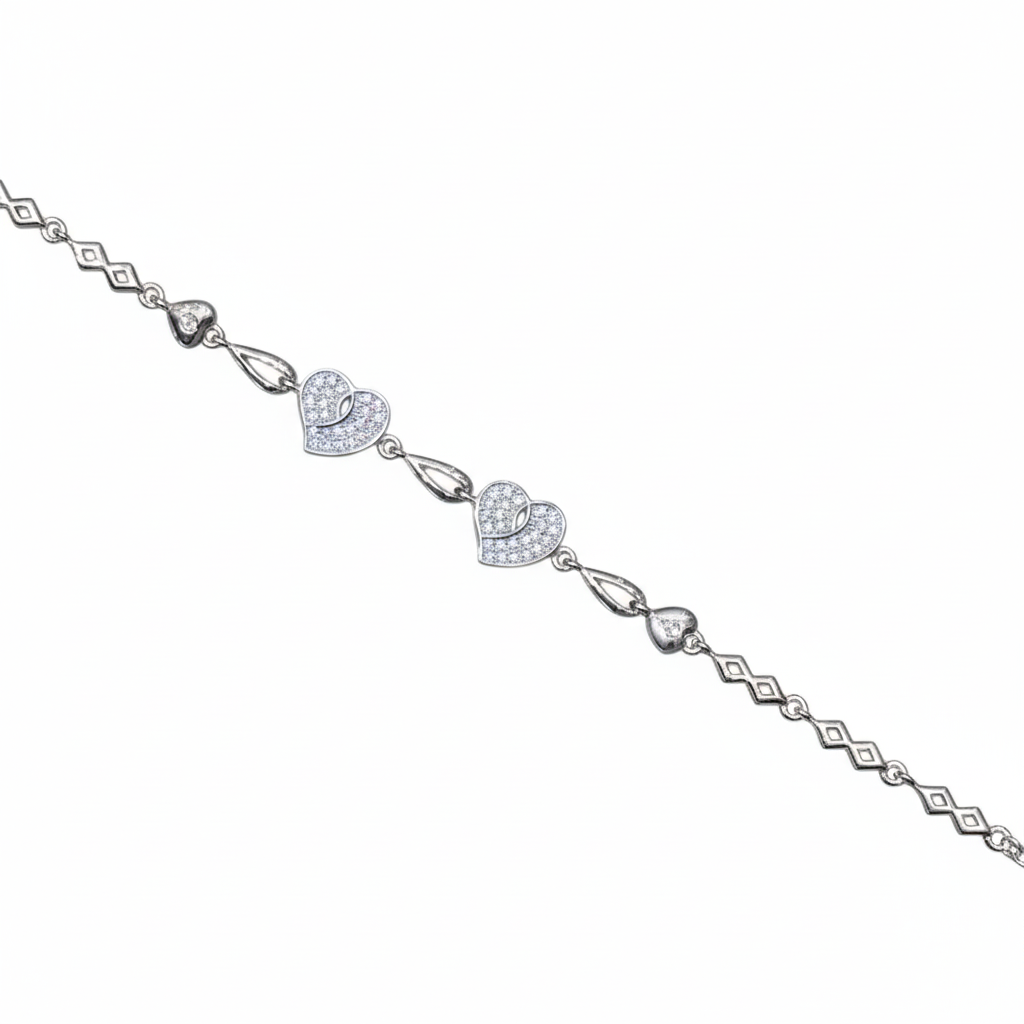 Twinheart Radiance Silver Bracelet