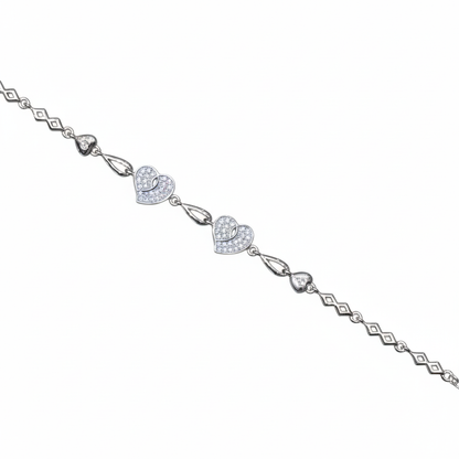 Twinheart Radiance Silver Bracelet