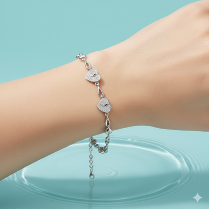 Twinheart Radiance Silver Bracelet