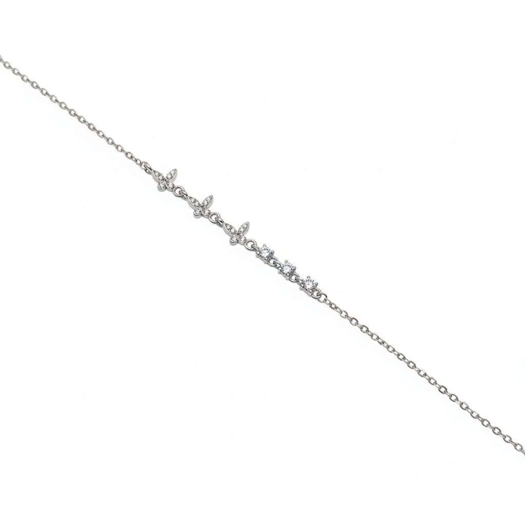 Flutterline Butterfly Sterling Silver Bracelet