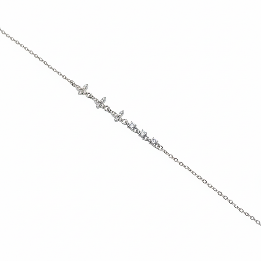 Flutterline Butterfly Sterling Silver Bracelet