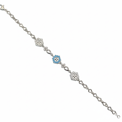 Celeste Enamel Charm Silver Bracelet