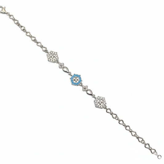 Celeste Enamel Charm Silver Bracelet