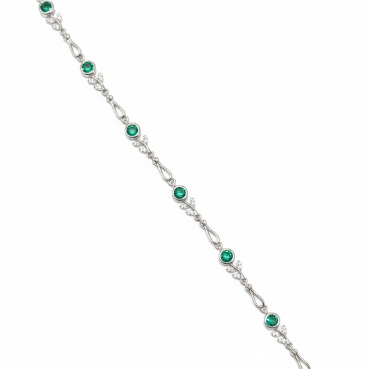 Verdantia Leafstone Silver Bracelet