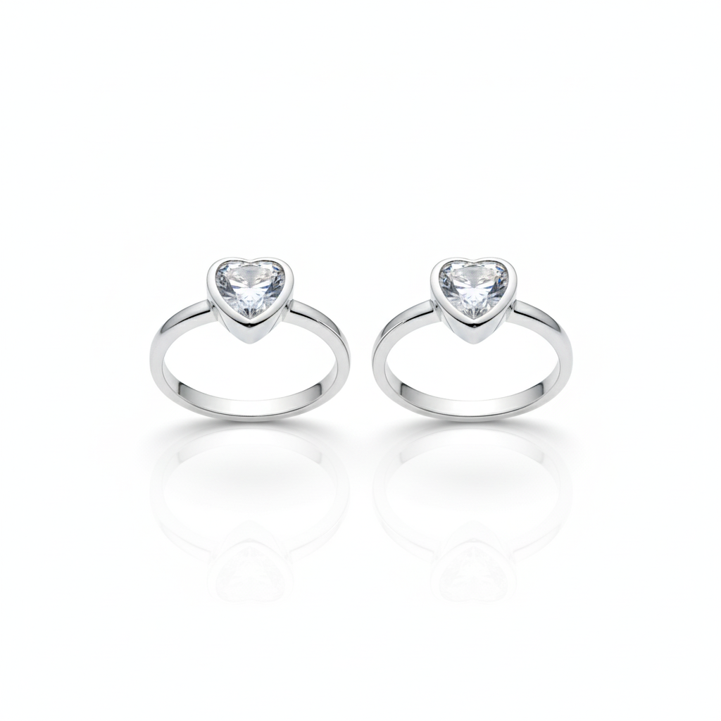 Crystal Heart Toe Ring