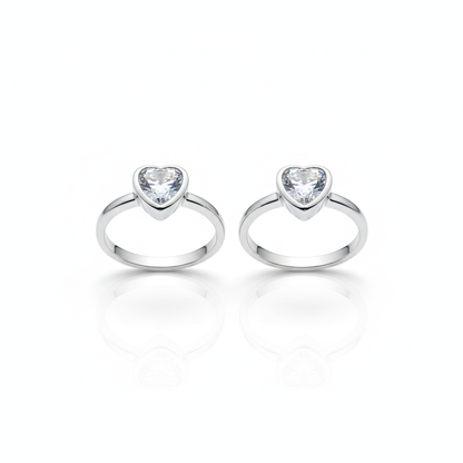 Crystal Heart Toe Ring
