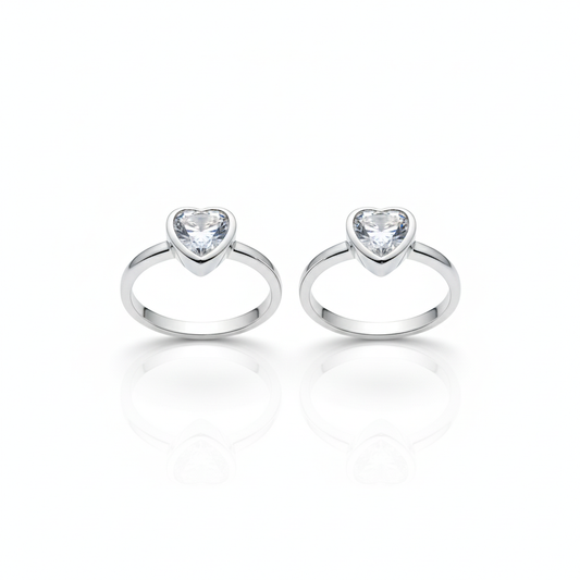 Crystal Heart Toe Ring