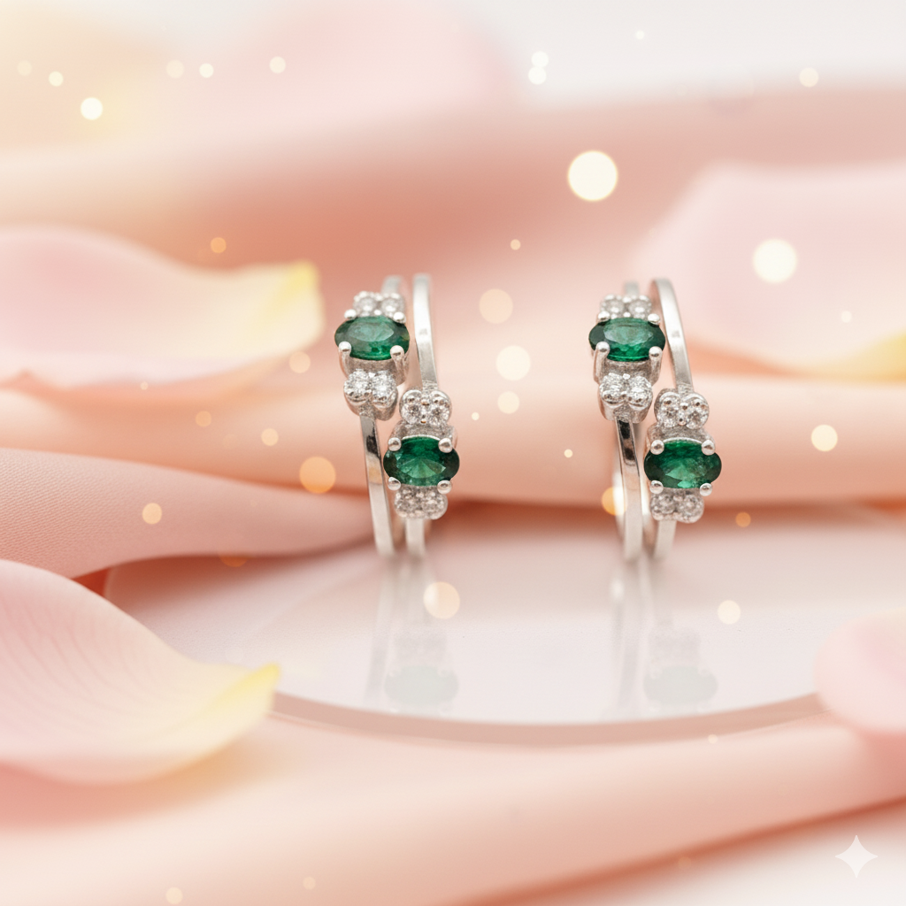 Emerald Bloom Toe Ring
