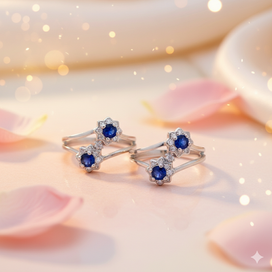 Blue Blossom Toe Ring