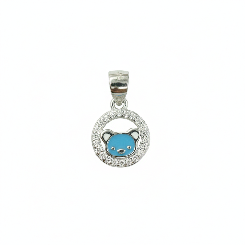 Silver Blue Bear Spark Pendant