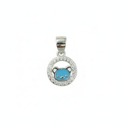 Silver Blue Bear Spark Pendant