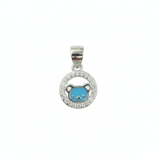 Silver Blue Bear Spark Pendant