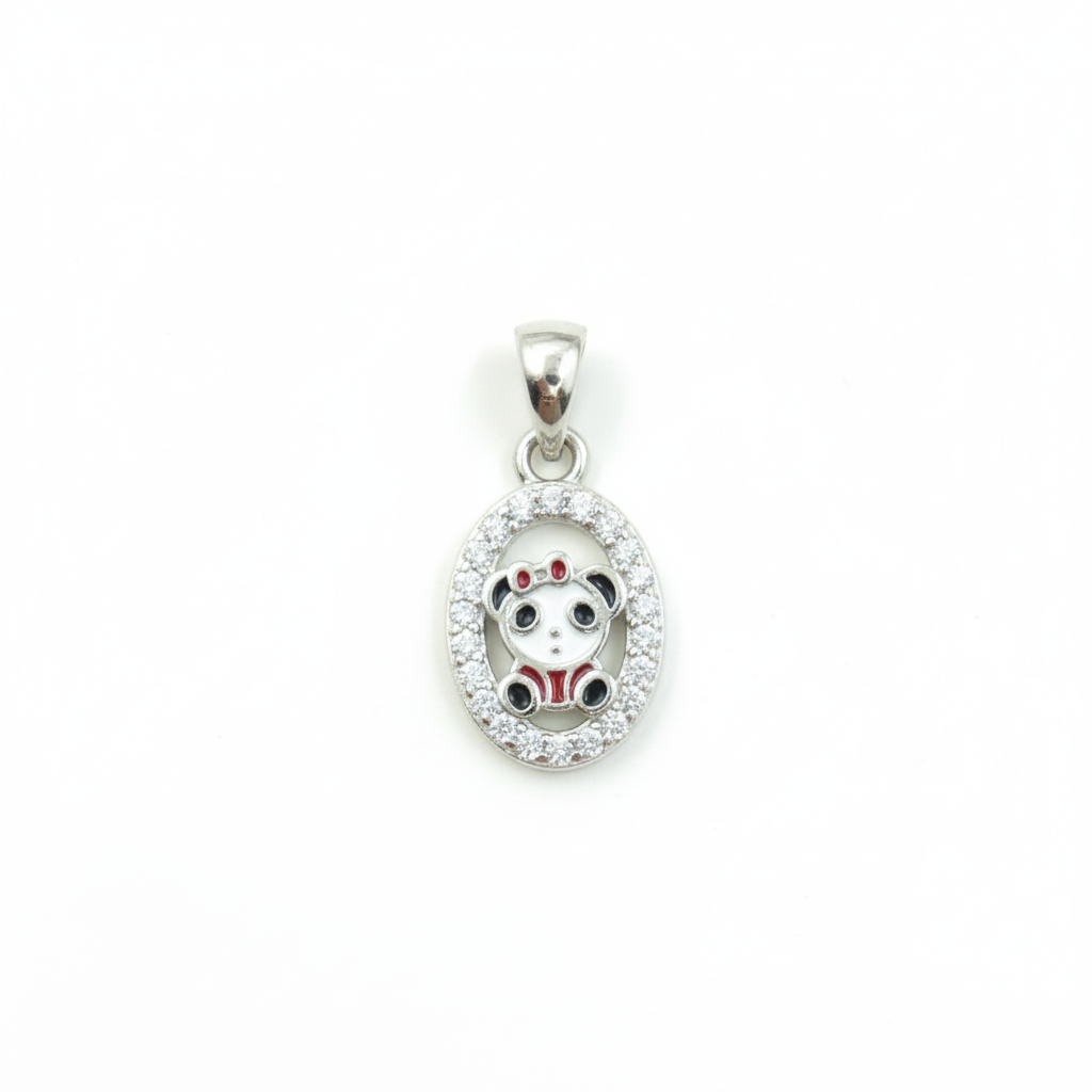 Silver Panda Love Pendant