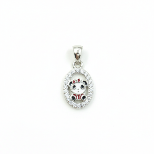 Silver Panda Love Pendant