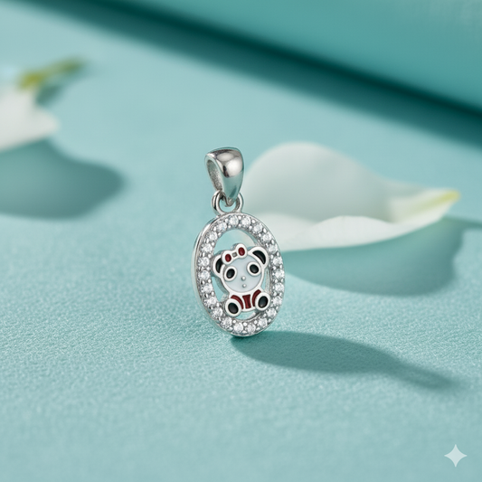 Silver Panda Love Pendant