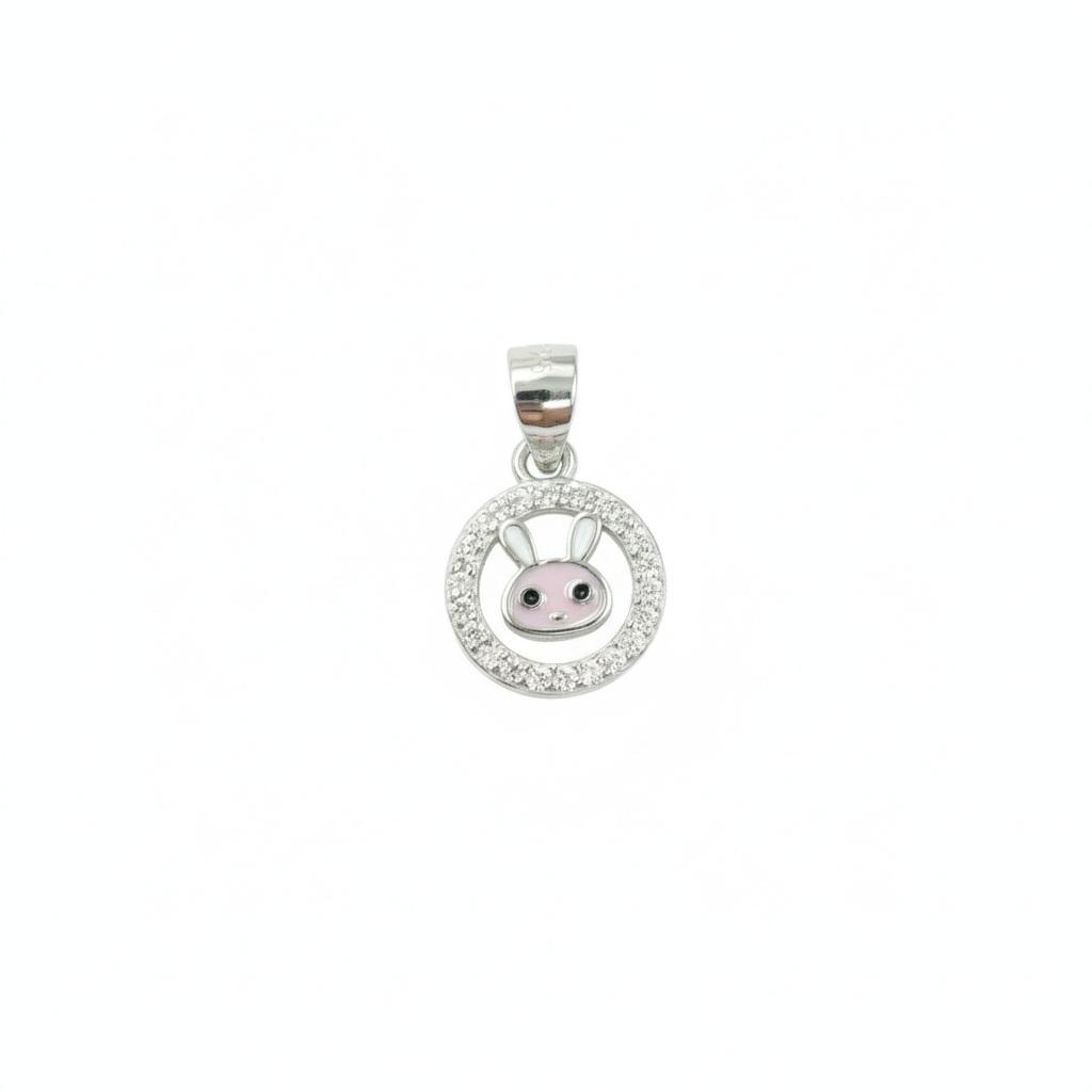 Silver Blush Bunny Spark Pendant