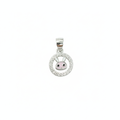 Silver Blush Bunny Spark Pendant