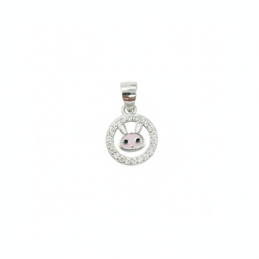 Silver Blush Bunny Spark Pendant