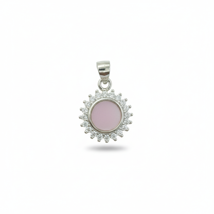 Radiant Bloom Pink Halo Pendant