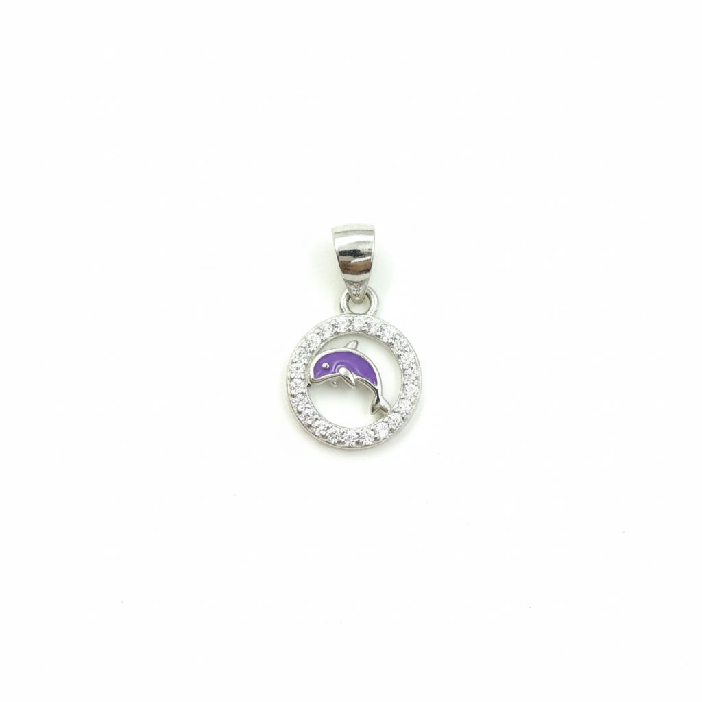 Purple Dolphin Charm Pendant