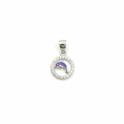 Purple Dolphin Charm Pendant