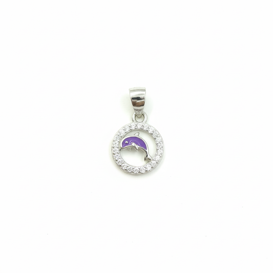 Purple Dolphin Charm Pendant