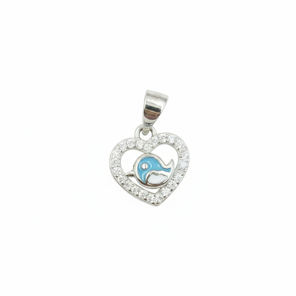 Ocean Heart Dolphin Pendant